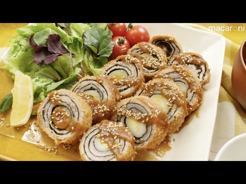 重ねて巻き巻きっ！とろ〜り「味噌だれバウムとんかつ」のレシピ・作り方