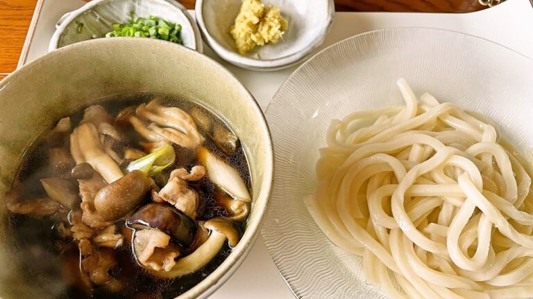 なすと豚バラのつけうどん【人気料理研究家が教える簡単レシピ】