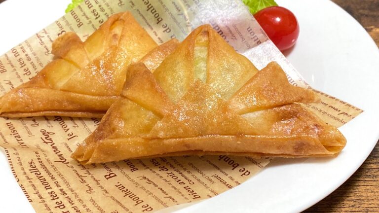 【こどもの日】簡単レシピ春巻きの皮で【かぶと揚げ】作り方 巻き方 中身はマッシュポテトと