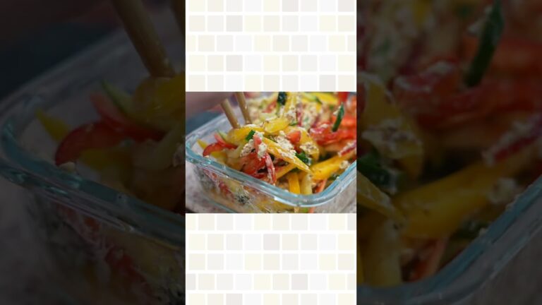 野菜が無限に食べれる秘密の味付けです。（   ズッキーニとパプリカのマスタードクリームチーズサラダ）#shorts