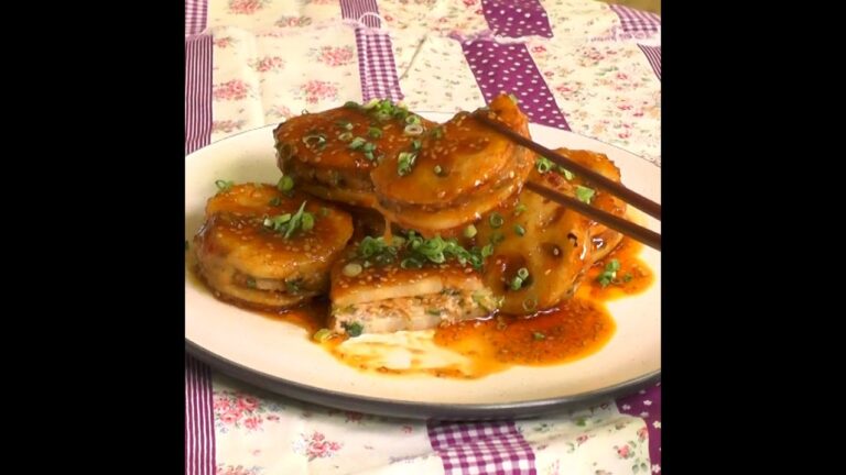 甘辛ダレでご飯が進む！「中華風れんこんの挟み照り焼き」