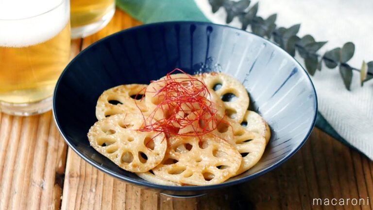 【れんこんのにんにくポン酢漬け】焼いて漬けるだけ🙌副菜や箸休めにぴったり！｜macaroni（マカロニ）