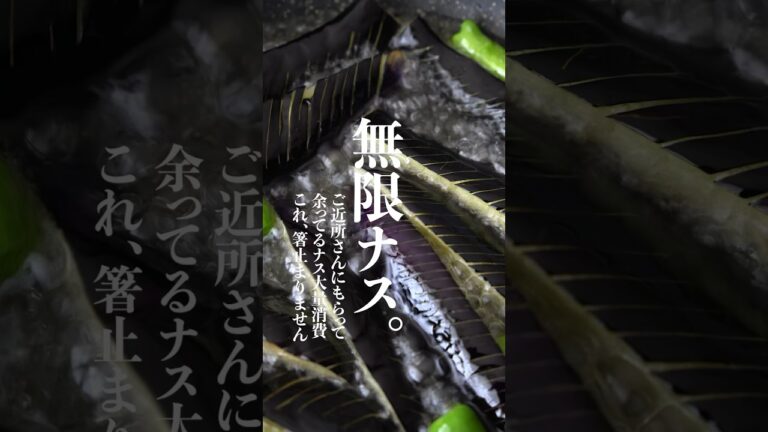 【なすの無限揚げ浸し】美味しすぎて箸が止まらない！ナス大量消費レシピ！✨#shorts  #ナスレシピ　#ナスの揚げ浸し　#ナスの煮浸し　#なすレシピ