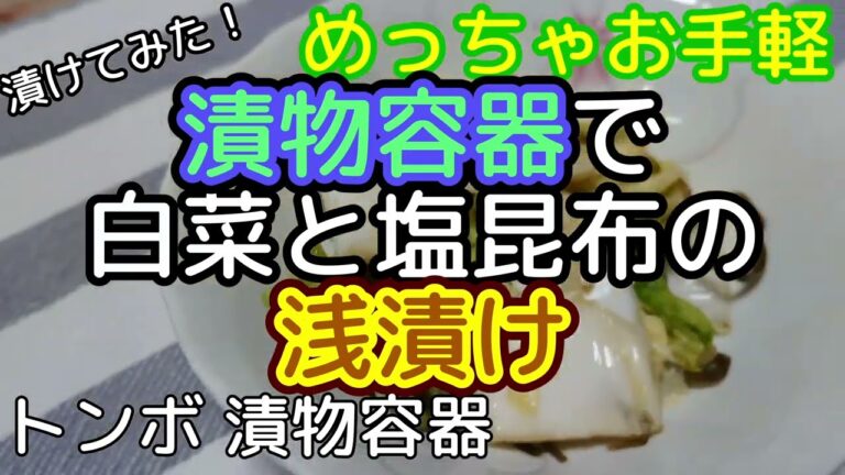 [料理]漬物容器で白菜と塩昆布の浅漬け 漬けてみました[漬物]