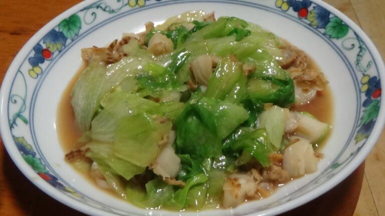 超簡単【ベビーホタテとレタスのオイスターソース炒め】