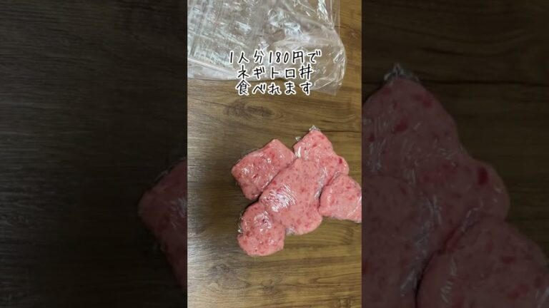 ちょっとめんどくさいけど／お徳用を小分けしておくと／時短／簡単／節約でねぎトロ丼1人分200円で食べれるよ