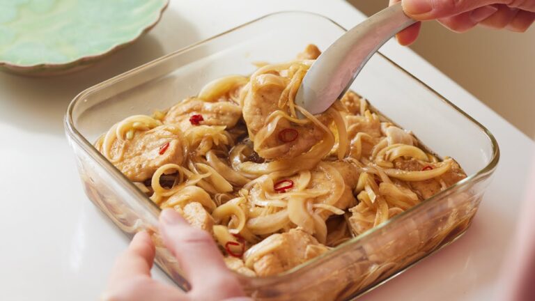 【鶏胸肉の南蛮漬け】揚げないから簡単！新玉ねぎたっぷりの作り置きおかず