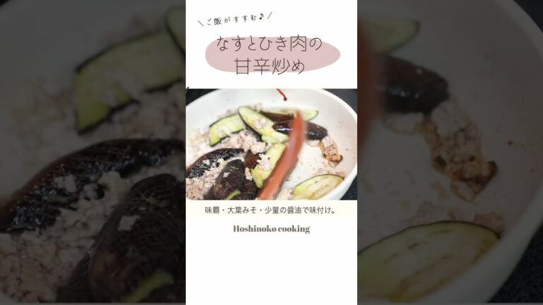 なすとひき肉の甘辛炒め #shorts