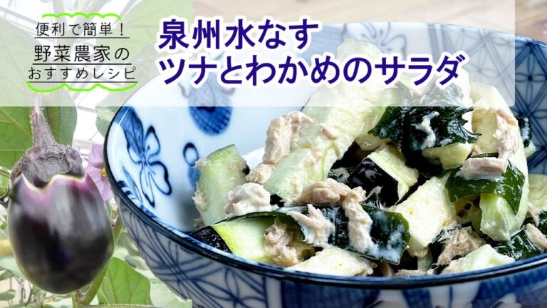 絶品レシピ！【水なすとツナとわかめのサラダ】