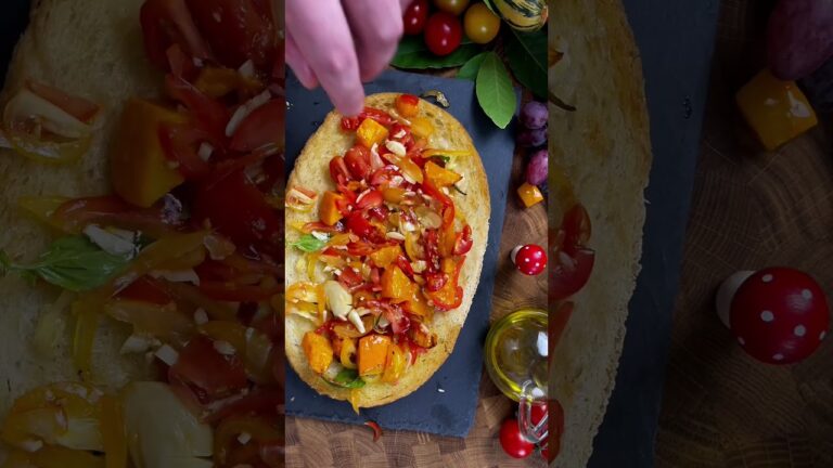 🍅🍂 Delicious Tomato & Pumpkin Bruschetta Recipe! 🌍 Perfect for Any Occasion! 🎉 #shorts