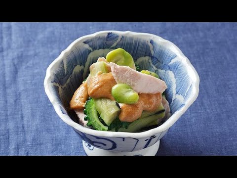 おかずラボ　あえもの自在に（７）蒸し鶏と夏野菜のゴマだれ