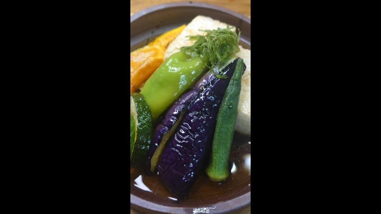 夏野菜たっぷりの揚げだし豆腐。素麺に合うよ～