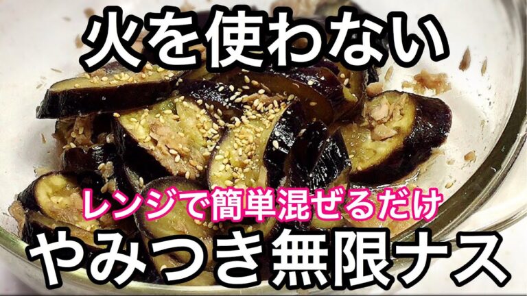 レンジで簡単混ぜるだけ!!火を使わないやみつき無限ナスの作り方