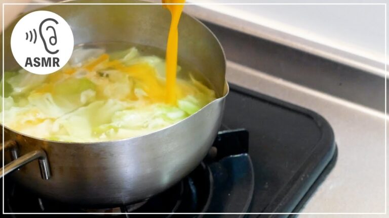 キャベツと卵の中華風スープのレシピ【ダイエット】簡単な作り方　＃ASMR