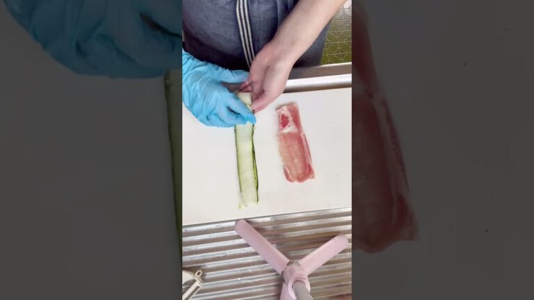 包丁いらずで簡単美味しい🥰👍【肉巻きズッキーニ】#Shorts #ひめりんご