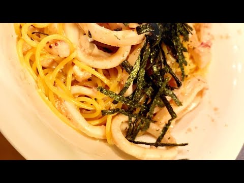 簡単？イカ明太子クリームパスタ