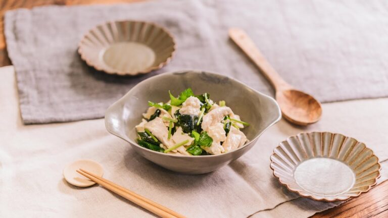 鶏ささみの豆腐和え