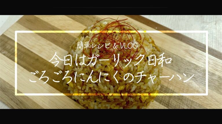 【料理動画】ガーリックチャーハンの作り方！パラパラチャーハン！簡単レシピ！失敗しないチャーハン！【iPhone撮影】