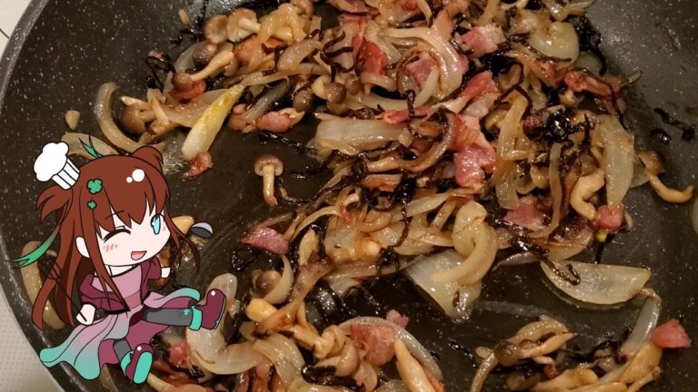 #51ベーコンと塩昆布のパスタ