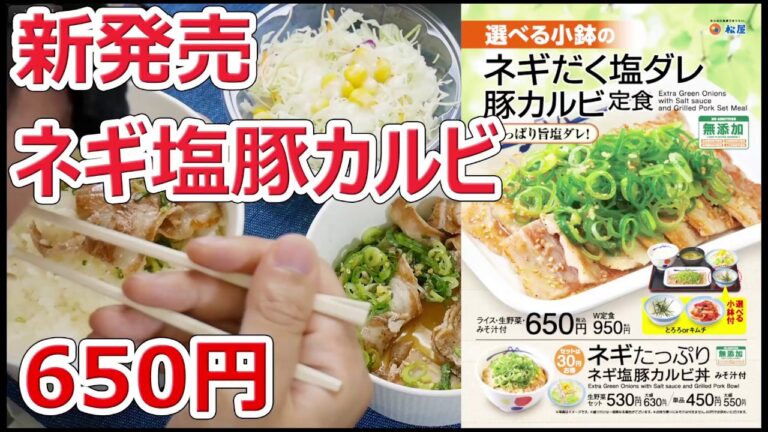 【新発売】松屋のネギだく塩ダレ豚カルビ定食 650円