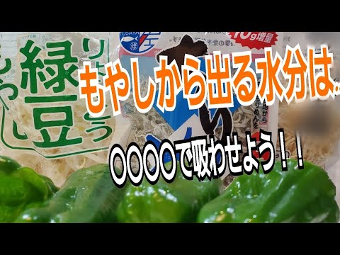 【水分が出ない！お弁当に入れられる】簡単もやしとピーマン炒め