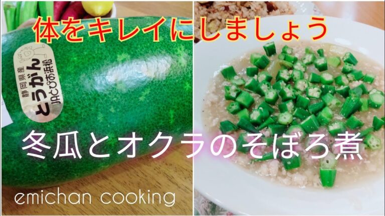 癒しの　冬瓜とオクラのそぼろ煮