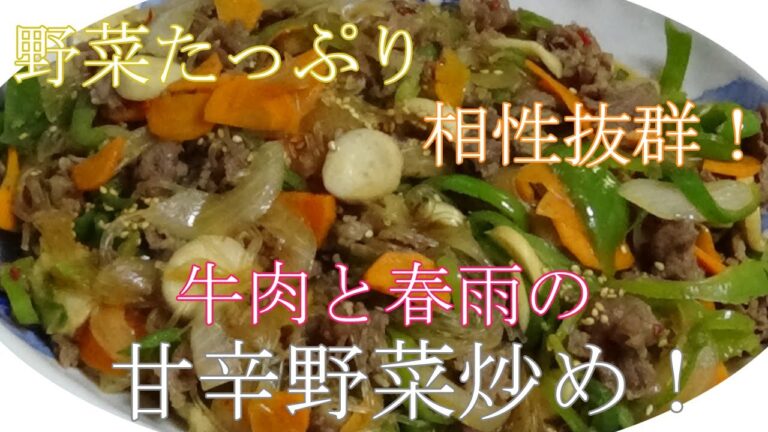 【お手軽レシピ】牛肉と春雨の甘辛野菜炒め