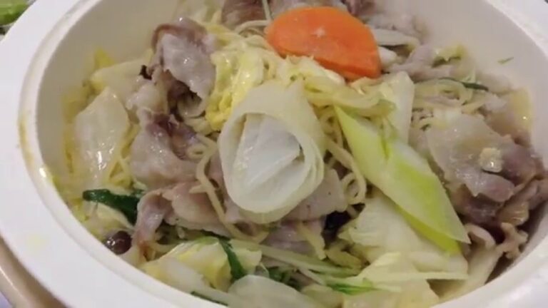 鍋野菜と豚肉の味噌バター焼きそば