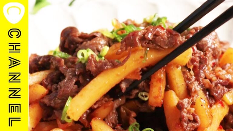 包丁いらず♡ポテトと牛肉の甘辛炒め