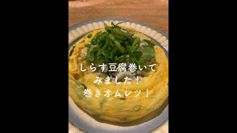 しらす豆腐巻いてみました　巻きオムレツ！