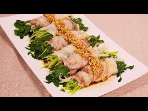 〜レンジで簡単〜もやしと豆苗の豚巻きレンジ蒸し