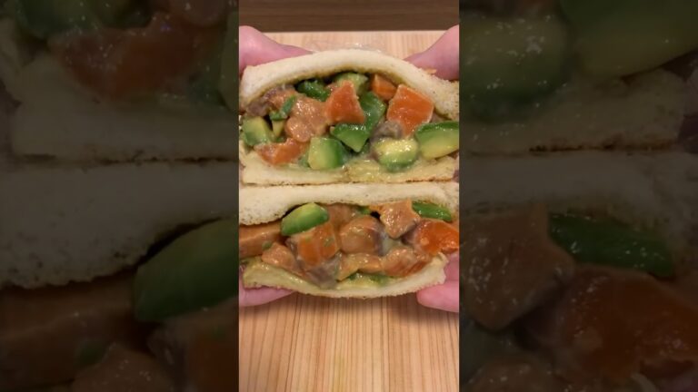 サーモンアボカドサンドを作ってみました #cooking #food