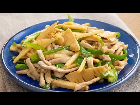 たけのことピーマンのオイスターソース炒め