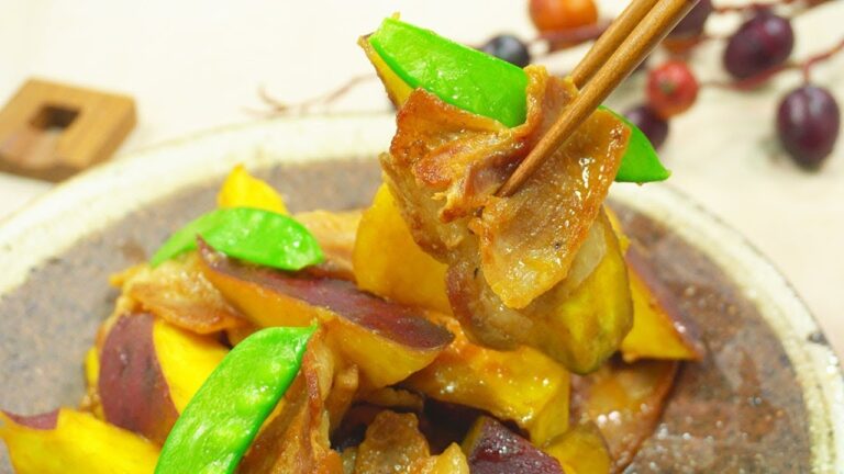 こってり甘辛味！豚バラとさつま芋のみそ煮