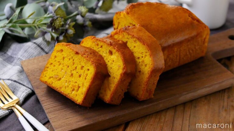【かぼちゃのパウンドケーキ】ホットケーキミックスで作る！材料5つ！バター不使用♪｜macaroni（マカロニ）