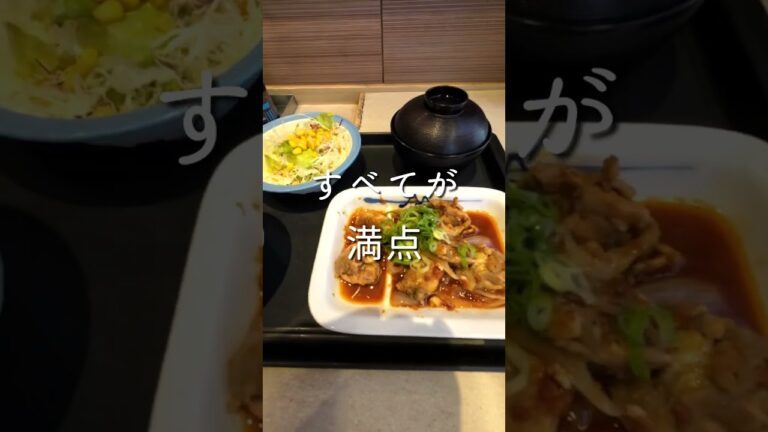 松屋の新メニュー『鶏バター醤油炒め定食』を食べる【4K】