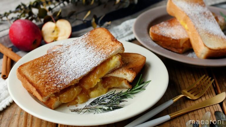 【アップルパイ風ホットサンド】カスタードたっぷり♪！パイ生地不要♪食パンでお手軽｜macaroni（マカロニ）