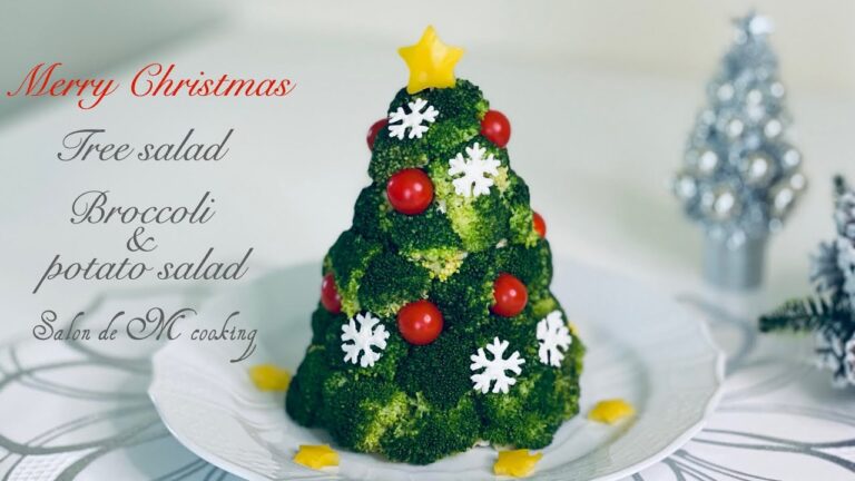 【おうちクリスマス料理】🎄クリスマスツリーサラダの作り方　食べられるクリスマスツリー　　レンジで作る　ブロッコリー＆ポテトサラダ　【簡単レシピ】