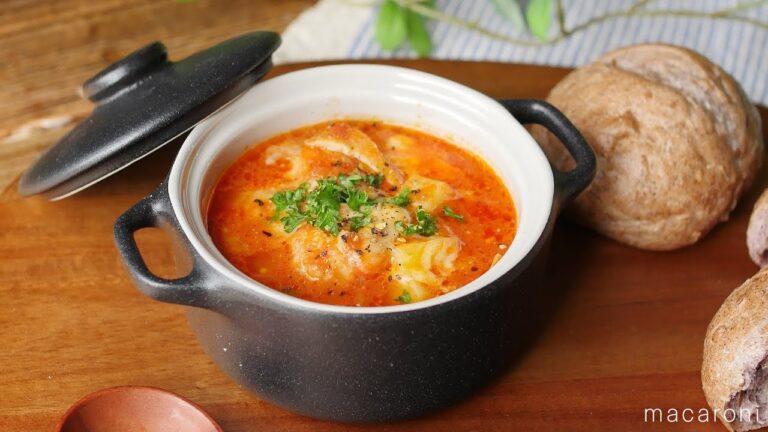 【365日のパンとスープ】鶏団子のトマトチーズスープ