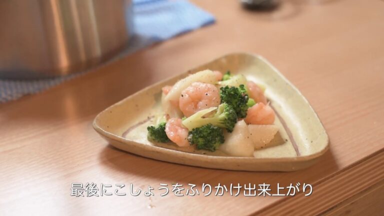 レシピ 「エビと長いもブロッコリーの炒めもの」