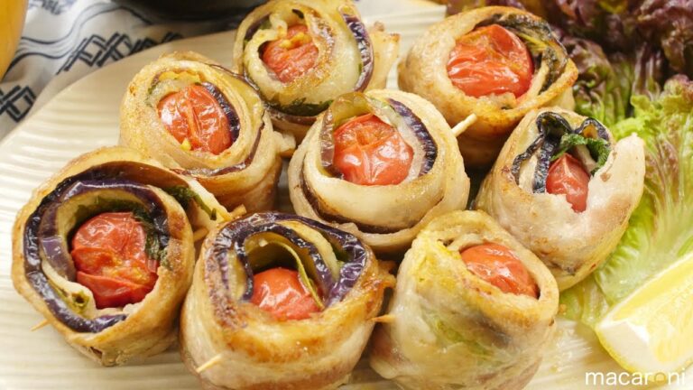 プチっとジューシー！ 豚バラ なすの 肉巻き ミニトマト のレシピ 作り方