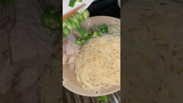 一人暮らし会社員の残業後晩ご飯【ネバネバそうめん】#Shorts