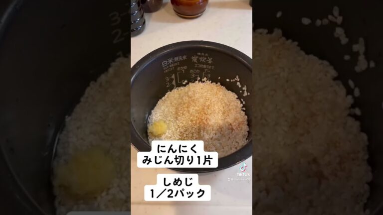 【炊込みごはん】こりゃー美味い♪ガリバタ鮭ごはん　#short #料理 #簡単レシピ #ごはん