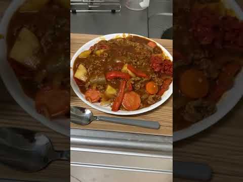 給食カレー作ってみた【クッキングママを目指すぞ生活24日目】#料理 　#料理動画 　#料理男子 #料理初心者