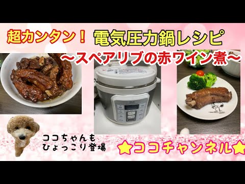【電気圧力鍋でお料理】超カンタン！圧力鍋レシピ～スペアリブの赤ワイン煮～