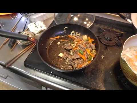 幸運な病のレシピ（ 962 ）夜：パイコ（豚バラ軟骨）照り焼き、レンコン・タケノコ・ニンジンのきんぴら、汁、カツオ刺身