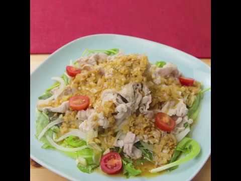 意外な食材がドレッシングに ねばねば 豚しゃぶの納豆サラダ ｜ moguna[モグナ]
