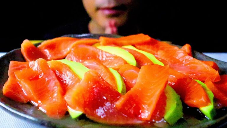 【ASMR】サーモンとアボカドのカルパッチョを食べてみた　Salmon and avocado carpaccio【咀嚼音/Mukbang/Eating Sound/चबाने की ध्वनि】
