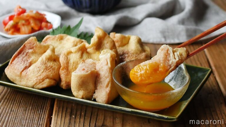 詰めて焼くだけ！ 明太とろろのきつね焼き