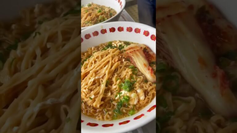 ギャルが作るキム納豆チキンラーメンの作り方#キムチ#キムチの家#チキンラーメン#佐渡
